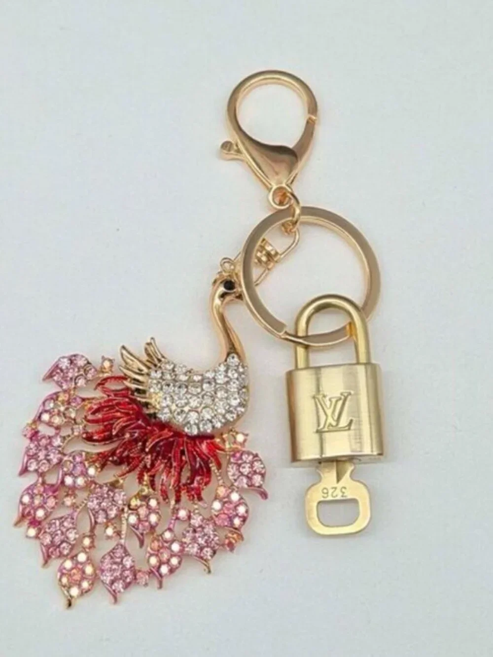Louis Vuitton Authentic Gold Lock & Key 🔑 Bag Charm + Unbranded Keychain